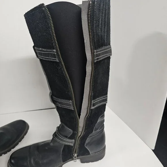 Ariat Highland Boots Moto Meets Equestrian Grunge Leather Black 9B - Picture 9 of 13